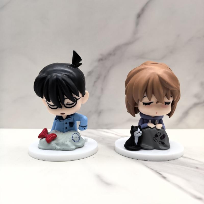 8pcs Detective Conan Cloth Ball Series Anime Figure Shinichi Kudo Mouri Lan Kaito Kuroba Furuya Rei Model Kids Christmas Gifts