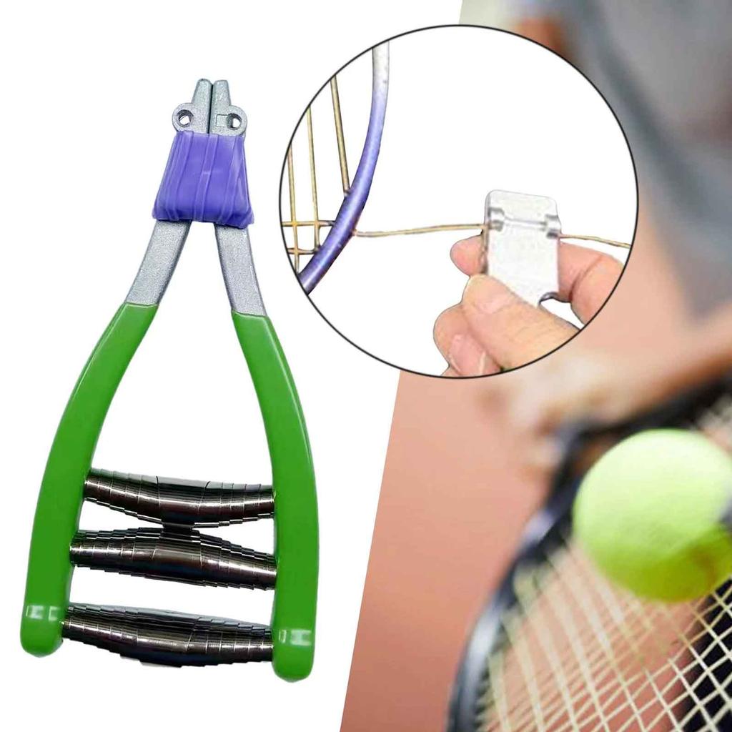 Badminton Racket Starting Stringing Clamp with Pad, 3 Spring Tennis Racket Blocking Decompression Pad Fixing Starter Clip