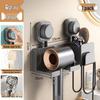 Suction Cup Hair Dryer Holder: Punch-Free, Wall-Mounted Bathroom Organizer