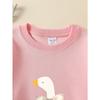 European sizes Kids' Crewneck Sweatshirt White Duck with Bow Tie Pattern , Sportswear And Casual Wear, Soft And Comfortable, Children's Clothing