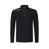 Comfortable Stand Collar Half Zip Knit Long Sleeve T-Shirt Men Tops Deep-Black A11M515210FBK