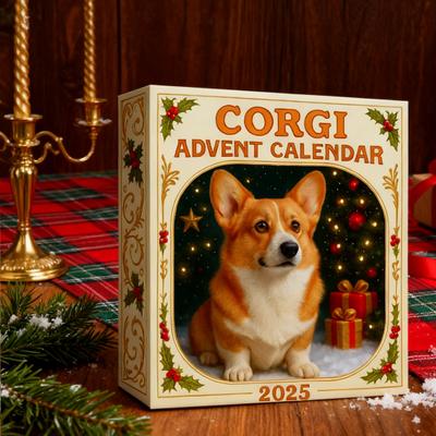 Calendario de Adviento de Navidad Corgi 2025 Calendario de Cuenta Regresiva de 24 Días Adornos Acrílicos con Tema de Corgi Regalos Navideños para Amantes de los Perros