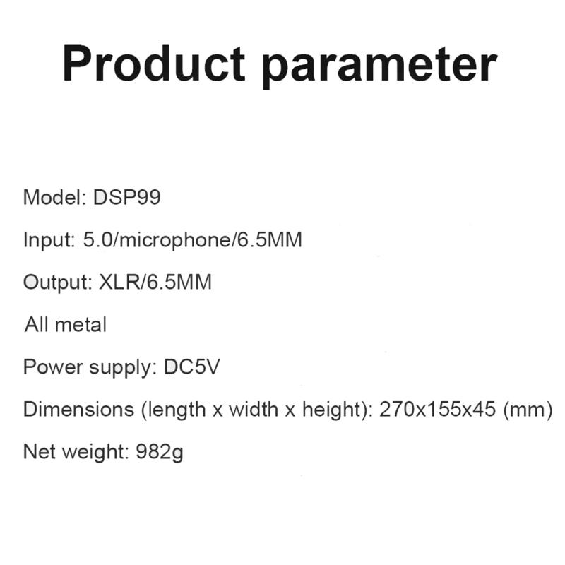 DSP99 Karaoke Mixer With 99 Digital Reverberation Effects BT5.0 Independent Control For Music And Microphone