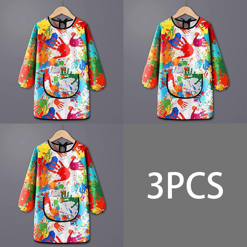 Paint Apron for Children Art Apron - Waterproof Long Sleeved Cover Children's Apron, Childrens Drawing Kindergarten WQ005