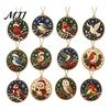 Festive Rhinestone Pearl Pendants 12Pcs DIY Christmas Painting Ornament Kit, Faux Kits Art Hanging Decor for Adults, Holiday Tree Wreath Mantel Craft