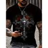 Horror Death Satan Pattern T shirts For Men/Women 3D Print Street Trend T-shirts Summer Oversized Man Clothing Short Sleeve Tops