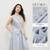 Shandubila Women's Linen-Blend Sleeveless Vest and A-Line Skirt Set