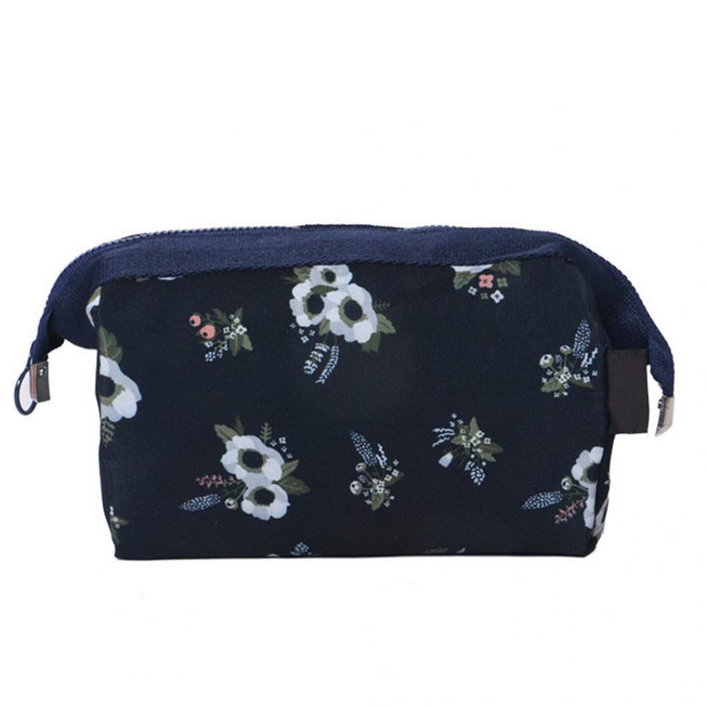 Fashion Flamingo Flower Print Makeup Brushes Holder Bag Pouch Portable Gift Large-capacity for Outing and Travel Wash Bag