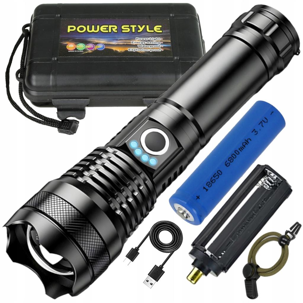 [PACZA] Tactical LED Flashlight with Zoom Function, Rechargeable USB-C D1165