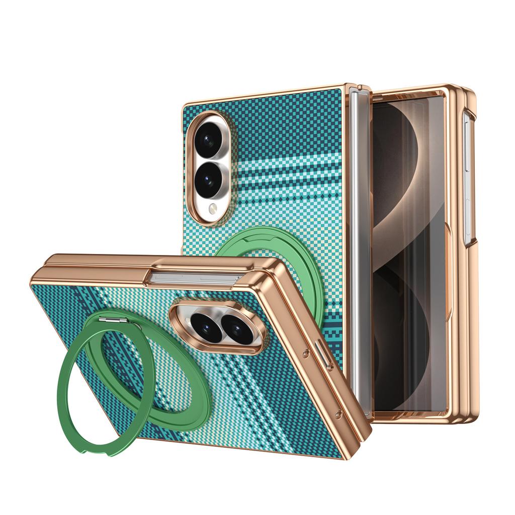 Applicable to Samsung Z FOLD8 folding mobile phone case Kevlar pattern rotating bracket Magnetic suction Flip7/6 all-inclusive anti-drop