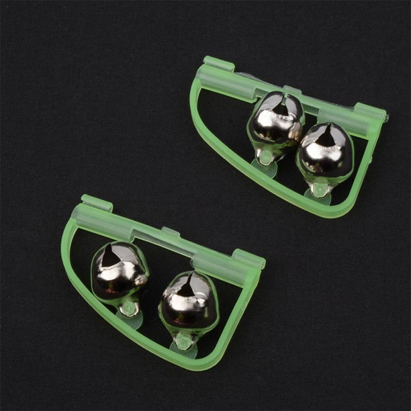 Luminous Arched Fishing Alarm with Twin Bells Fishing Bite Alarm Indicator Clip On Sea Fishing Rod
