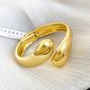 Fashion Smooth Heavy Metal Water Drop Open Bangle Women Hip Hop Rock Gold Color Personality Wide Cuff Bracelets Punk Jewelry