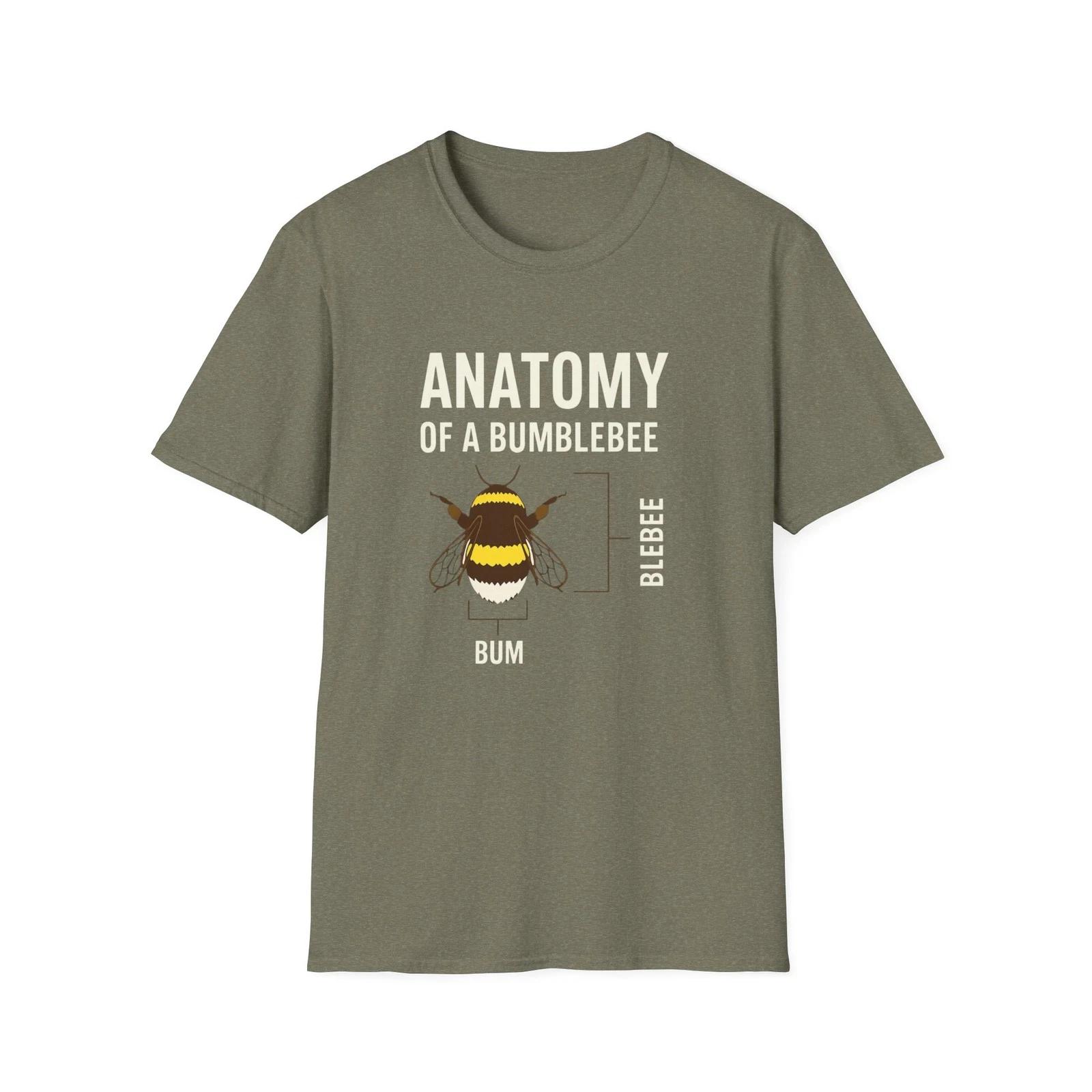 Unisex Anatomy of a Bumblebee T-Shirt | Bee Funny Science Nature Outdoors S