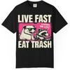 Live Fast Eat Trash T-Shirt Raccoon Humor Gift Wildlife Tee Vintage-Feel Soft-Washed Cotton