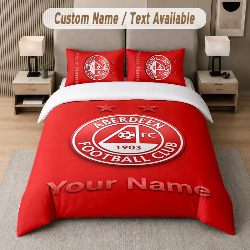 Custom Name Aberdeen 3Pcs Duvet Cover Set Personalized Text Bedding Pillowcases Bedroom
