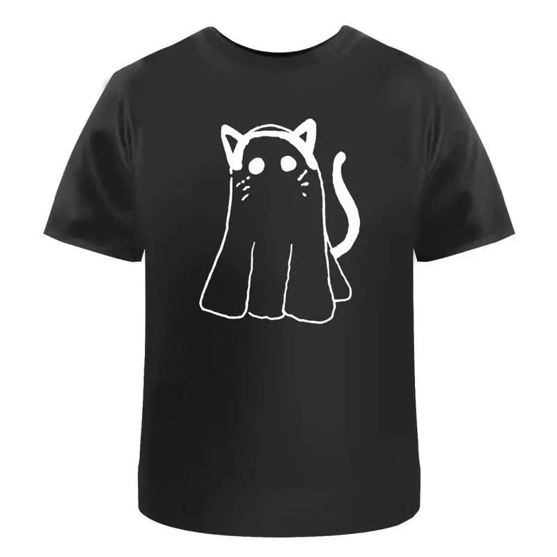 Ghost Cat Cotton T Shirt Ta027808