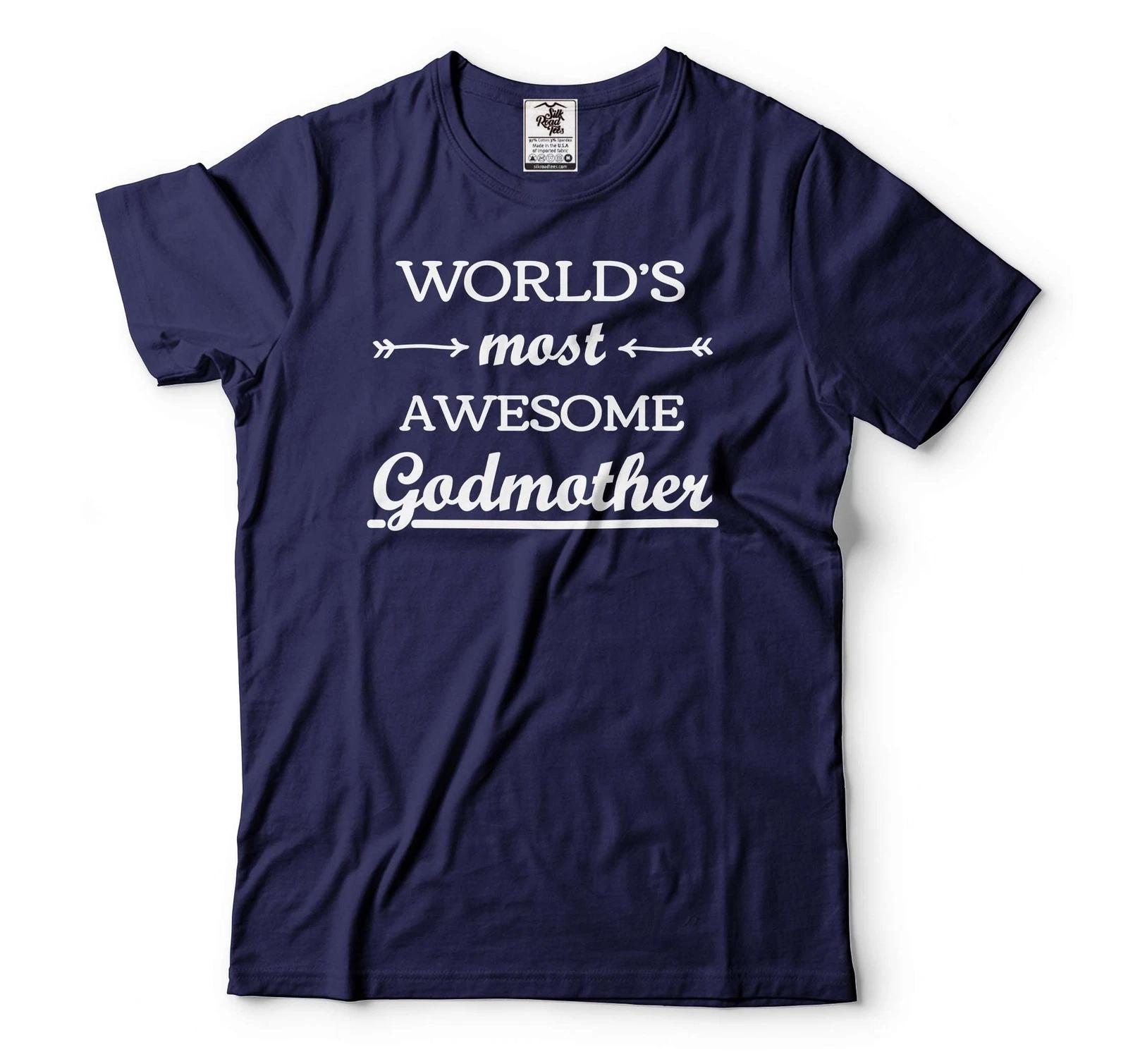 World s Most Awesome Godmother Shirt God Mother Gift Godmother Christmas Shirt S