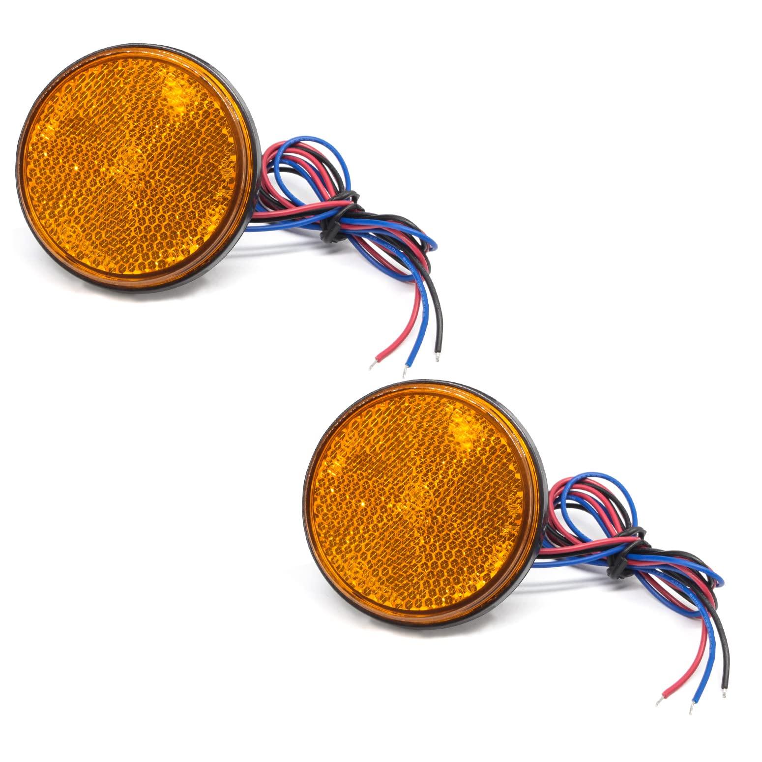 

X-STYLE Reflector Motorcycle LED Reflector 24V Car 24 Row Side Marker Lamp Turn Signal round shape розовый