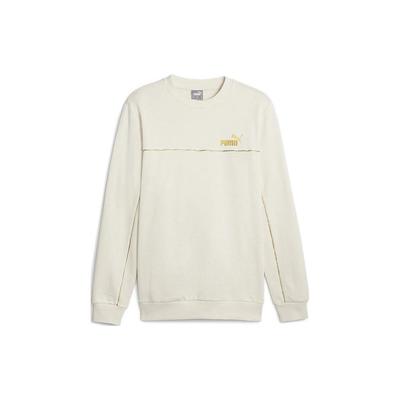 Puma Solid Color Casual Warm Fleece Pullover Sweatshirt Men Tops Off-White 680140-87