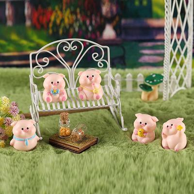 Mini Cute Pig Figurine Animal Model Moss Micro Landscape Home Decor Miniature Fairy Garden Decoration Accessories