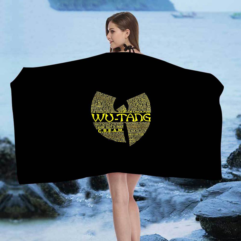 WU-T--TANG CLAN Microfiber Blanket Quick Drying Beach Towels Oversized Printing Super Absorbent Pool Towel Blanket