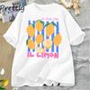 Lemon Tshirt Italian Summer Fruit T Shirt  Short Sleve Loose Tshirt Women Ladies Vintage Graphic Tees Aesthetic Clothes