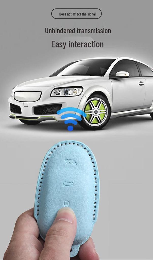 Dreifarbige PU-Leder-Autoschlüsselhülle für Ideal L6-L9