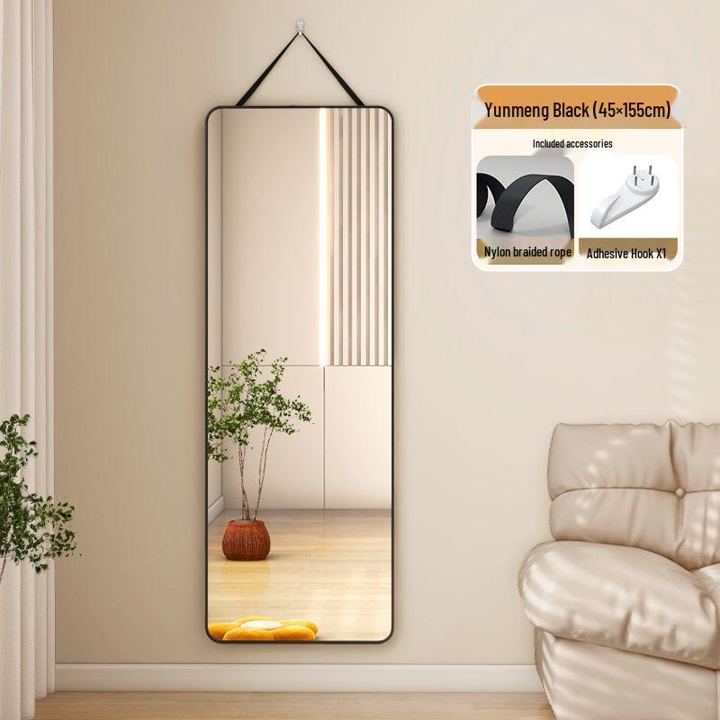 

Дзеркало в повний зріст настінне з підвішуванням на мотузці, Ідеальне для гуртожитків та спалень, Установка без свердління Thickened Anti-deformation