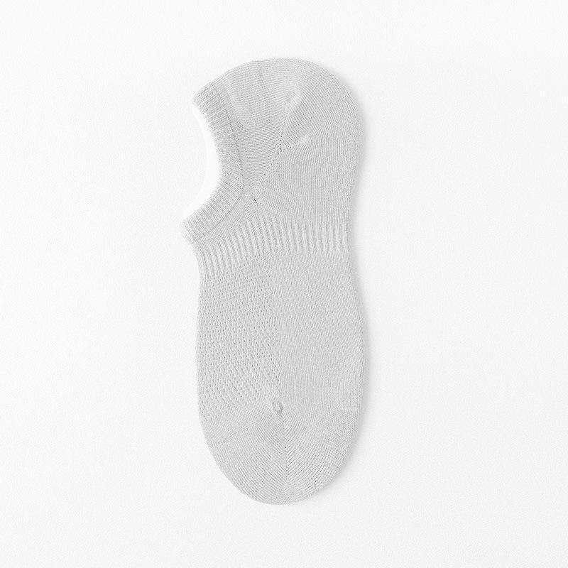 Men's Summer Mesh Breathable Cotton No-Slip Heel-Less Low-Cut Invisible Socks