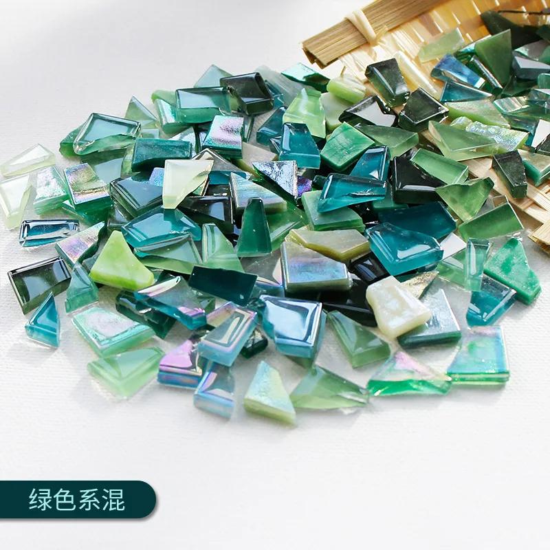 100g Glass Mosaic Tiles Multi Color Mosaic Piece DIY Mosaic Making Stones for Craft Hobby Arts Home Wall Decoration Arte