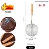 Stainless Steel Four-Wire Skimmer with Wooden Handle, Long-Handled Kitchen Sieve for Hot Pot
