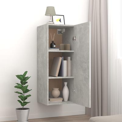 Wall Cabinet Concrete Grey 34.5 X 34 X 90 Cm Particleboard