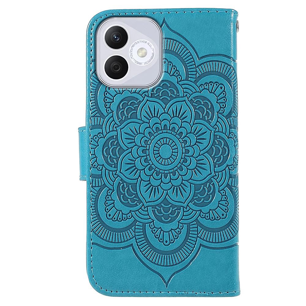 For Honor 400 Lite Case PU Leather Mandala Imprinted Design Wallet Phone Cover