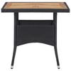5 Piece Outdoor Dining Set Poly Rattan & Solid Acacia Wood Black