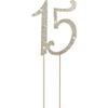 1 PCS Gold 15 Cake Topper Number 15 Cake Decoration Gold Rhinestone Cakes Toppers Decoration Crystal Happy 15th Birthday Cakes Sparkly Bling Alloy