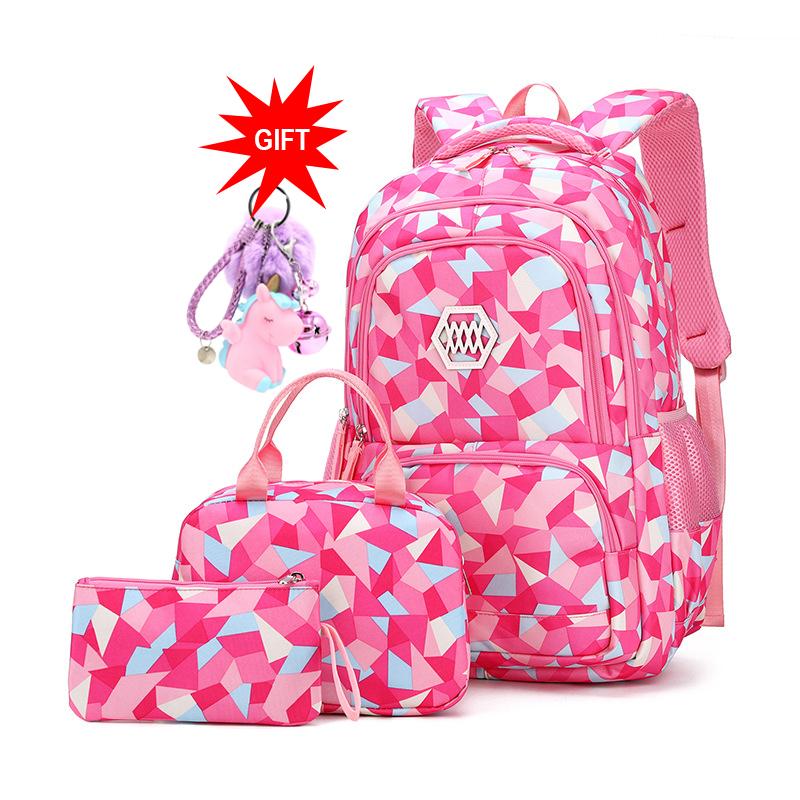 Large School Backpack For Girls Geometric-Print Backpacks For School Children Girls Primary Kids School Bags Bookbag Mochila
