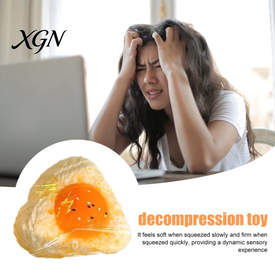 Relaxation Squeeze Ball Egg Yolk Rice Toy Stress Relief Triangle Sensory Soft Stretchy Decompression Simulated Food Fidget Relieve
