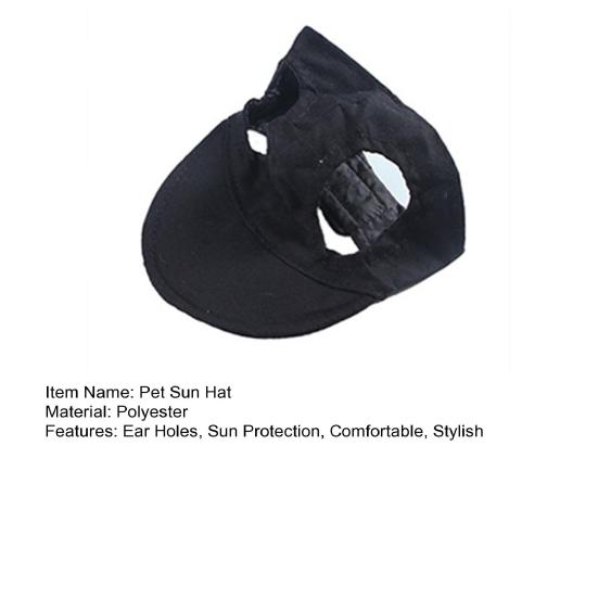 Dog Baseball Cap Summer Pet Beach Visor Hat with Ear Holes Adjustable Outdoor Sunbonnet Outfit for Small Medium Dogs Cats