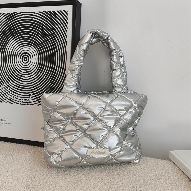 

2 solid color love small square bag padded cotton cute handbag breakfast bag shopping portable portable handbag