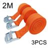 3pcs 2M Buckle Tie-Down Belt Cargo Straps for Car Motorcycle Bike with Metal Buckle Tow Rope Strong Ratchet Belt for Luggage Bag