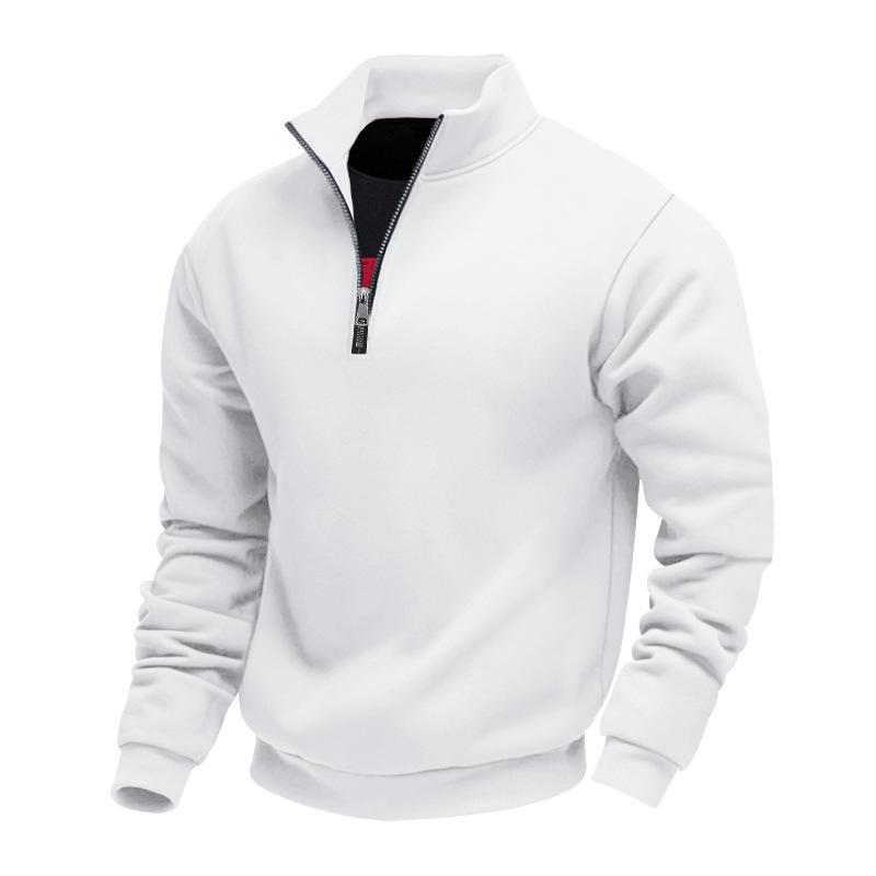 Otoño/Invierno Nueva Llegada Sudadera para Hombre Casual con Cremallera Cuello Alto Forro Polar Color Sólido Chaqueta para Hombre