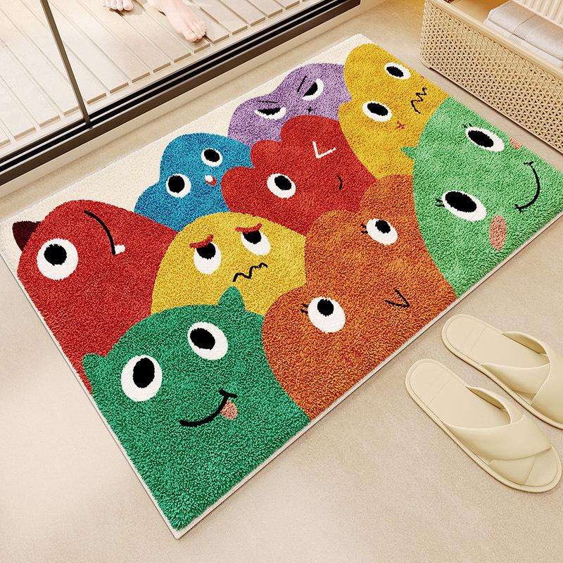 Absorbent Monster Bathroom Floor Mat Bathroom Floor Mat Imitation Cashmere Door Mat Non-slip Mat Household Bedroom Carpet Door Mat