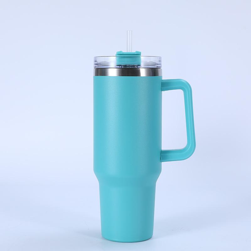 Car Cup Large Capacity Water Cup with Handle and Straw Double-walled Insulated Travel Mug Holiday Gifts 40oz