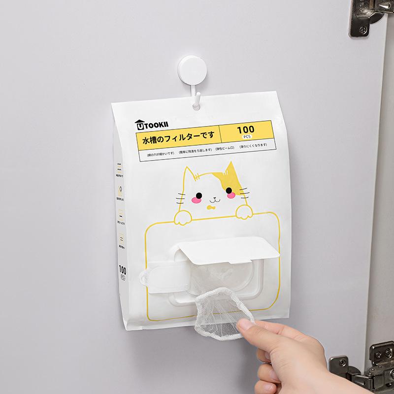 100Pcs Disposable Kitchen Sink Filtermesh Sewer Garbage Filter Meal Residue Pool Mesh Bag Drainage Screen Sink Garbage Net