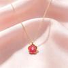 Small Peach Blossom Necklace, Niche Sweet Daily Collarbone Chain, Pink Flower Gentle Versatile Necklace for Women