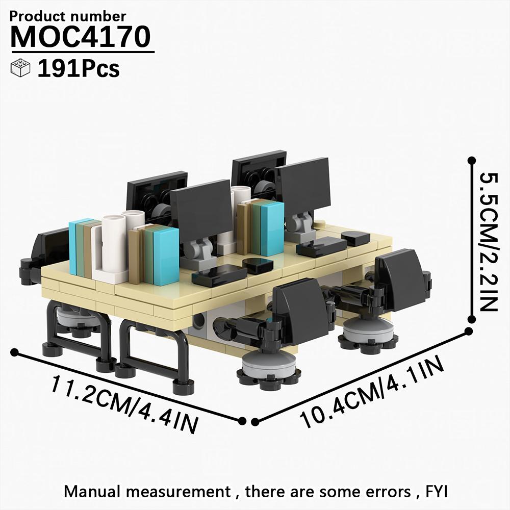 MOC City Bricks Počítačové stoly Nábytek Herní Kancelář Kompatibilní Figurky Stavebnice Kreativní Hračky Pro Děti Dospělé Dárek