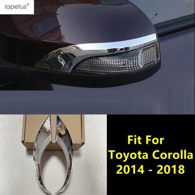 Car Rearview Mirror Rubbing Strip Overlay Decoration Cover Trim For Toyota Corolla 2014 - 2018 ABS Chrome Exterior Accessories