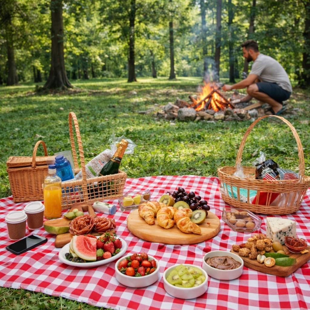 Mata Piknikowa 200X200 Koc Plażowy Wodoodporny Składany Xxl Duży Biwak
