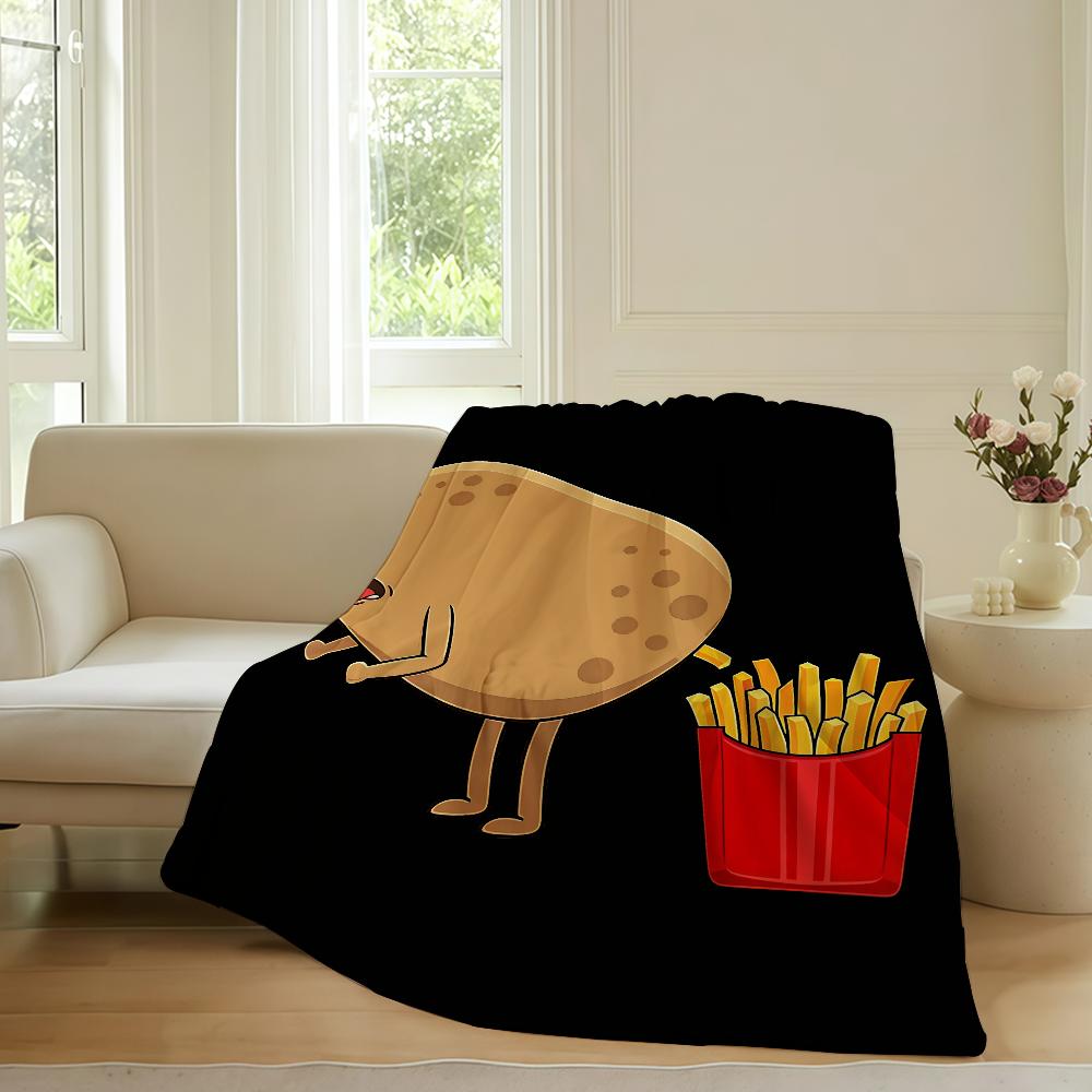 Funny print food Blanket For Sofa Office Bed Plane Travel Sleep Read Relax Camping Soft And Warm