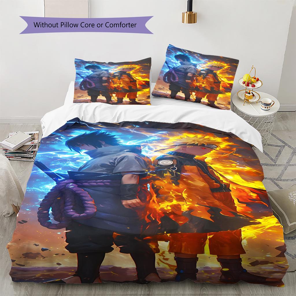 Cartoon Pattern Bedding Quilt Set Quilt Cover Pillowcase Home Decoration Birthday Gift (1 * Duvet Cover + 2 * Pillowcase, Without Core)